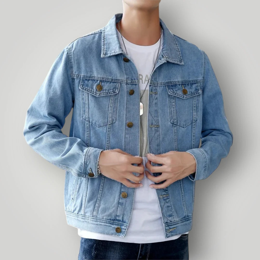 Veste denim bleu clair homme