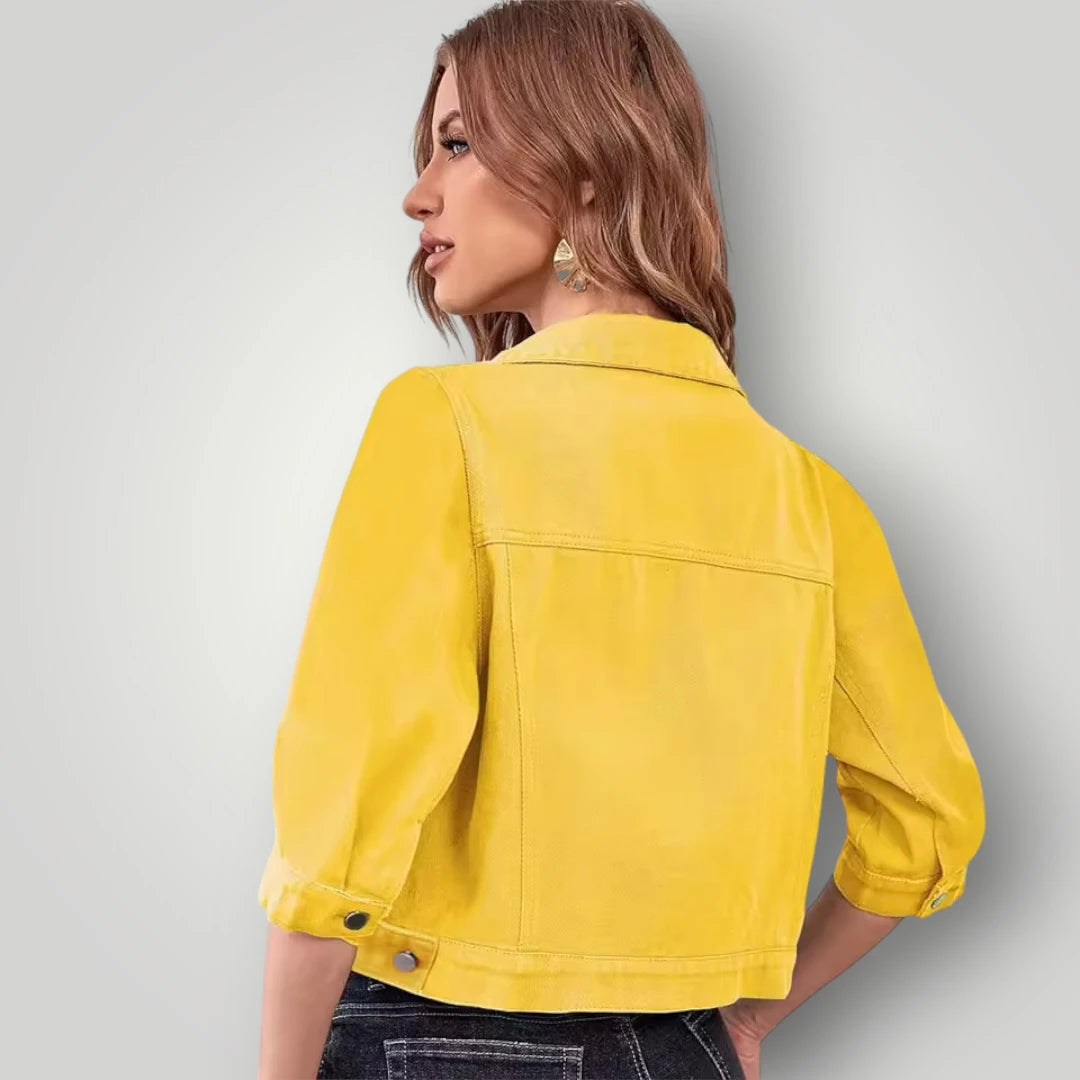 Veste denim jaune