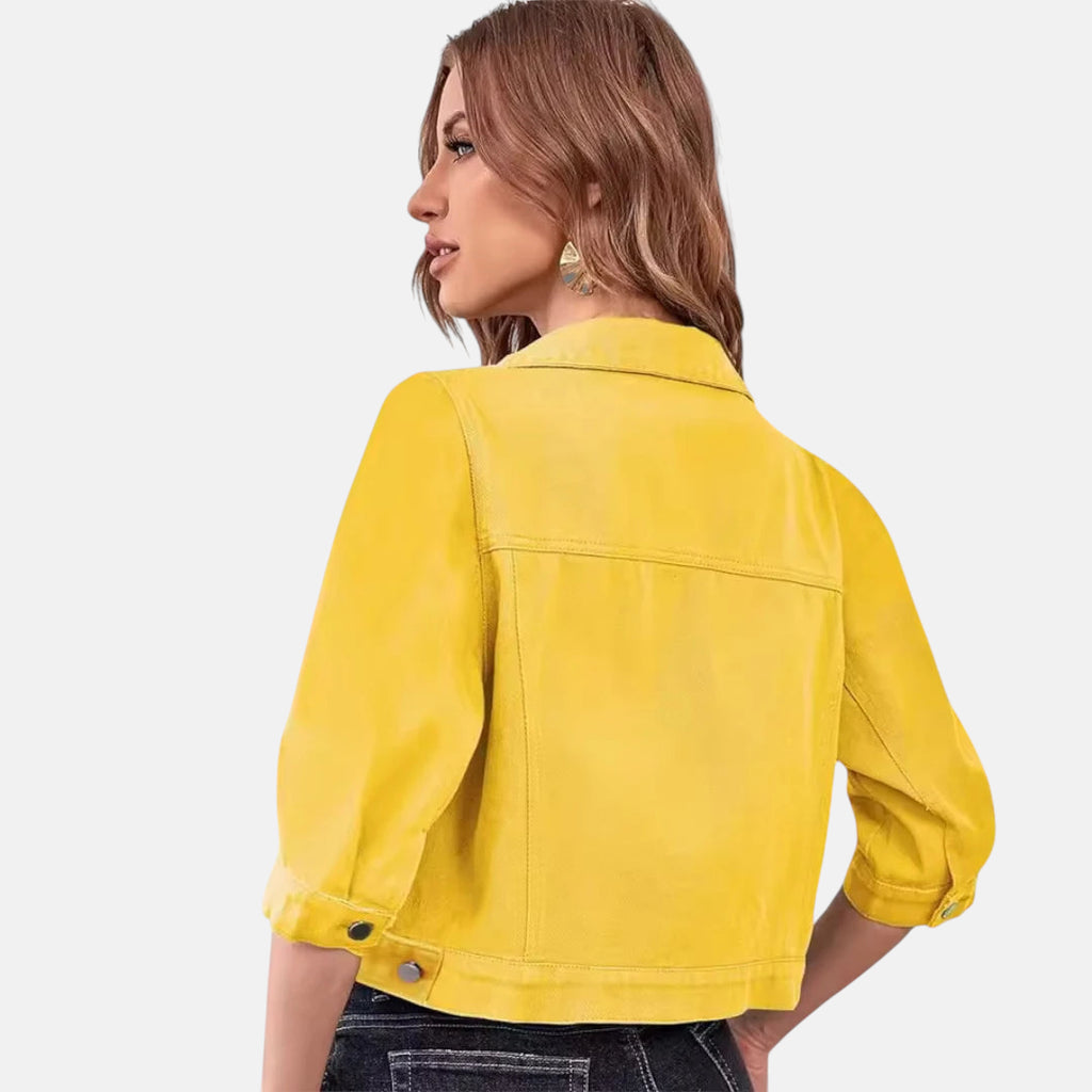 Veste denim jaune