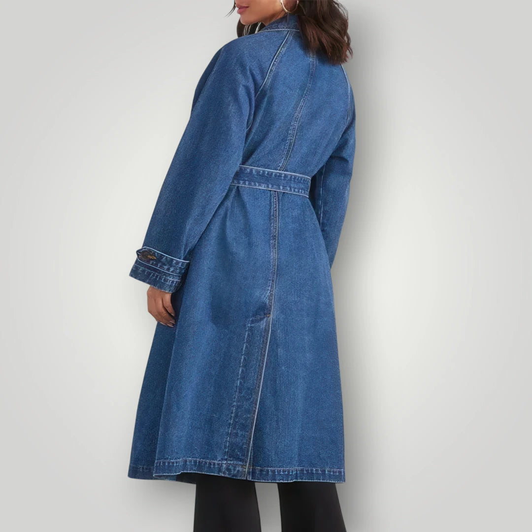 Veste denim longue femme