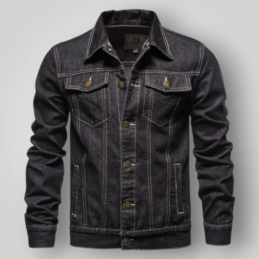 Veste denim noir homme