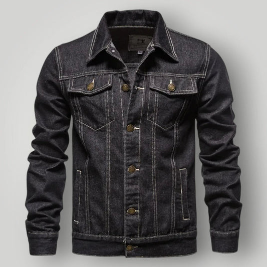 Veste denim noir homme
