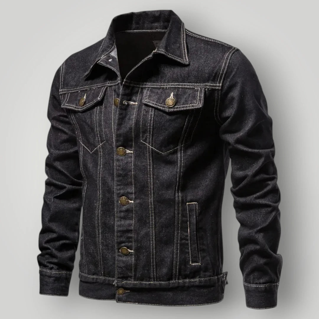 Veste denim noir homme