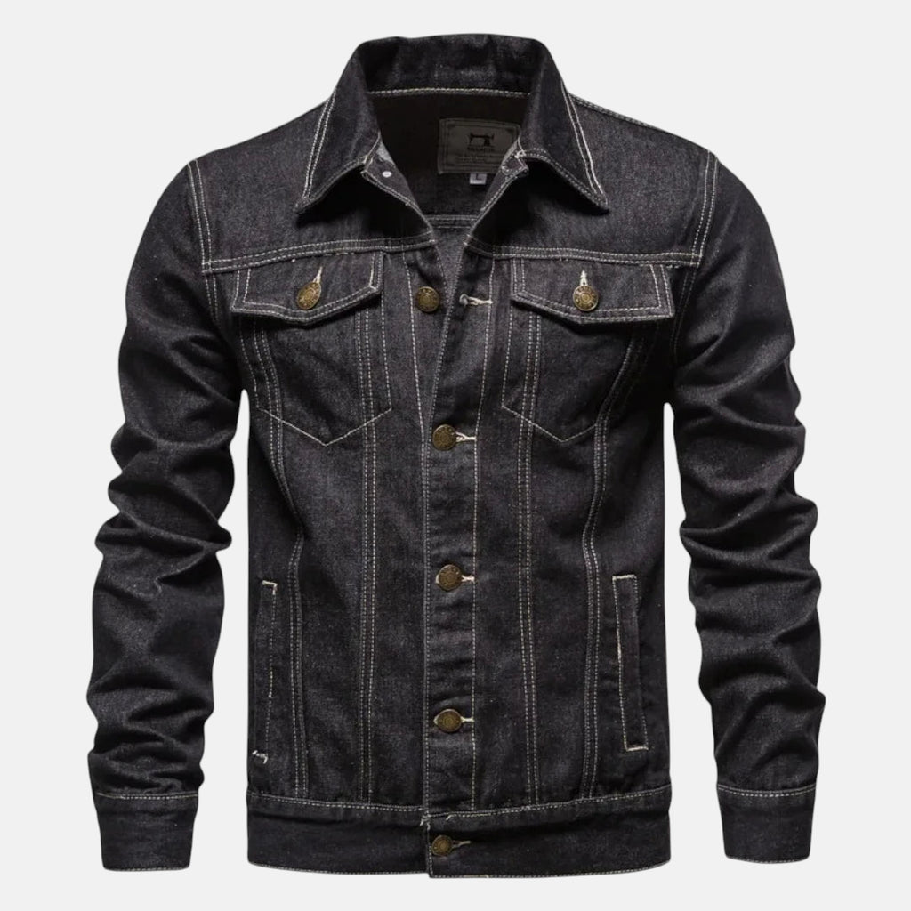 Veste denim noir homme