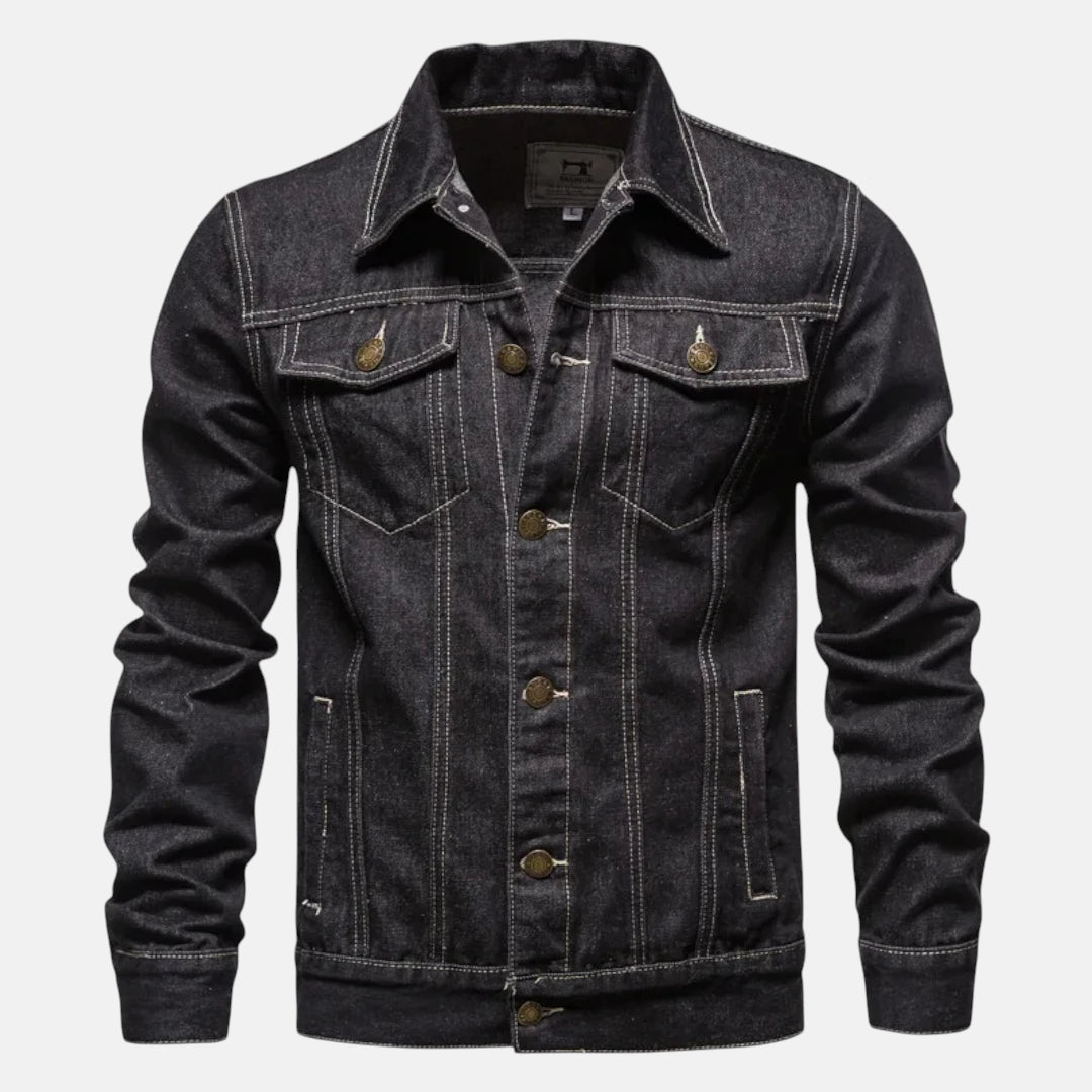 Veste denim noir homme