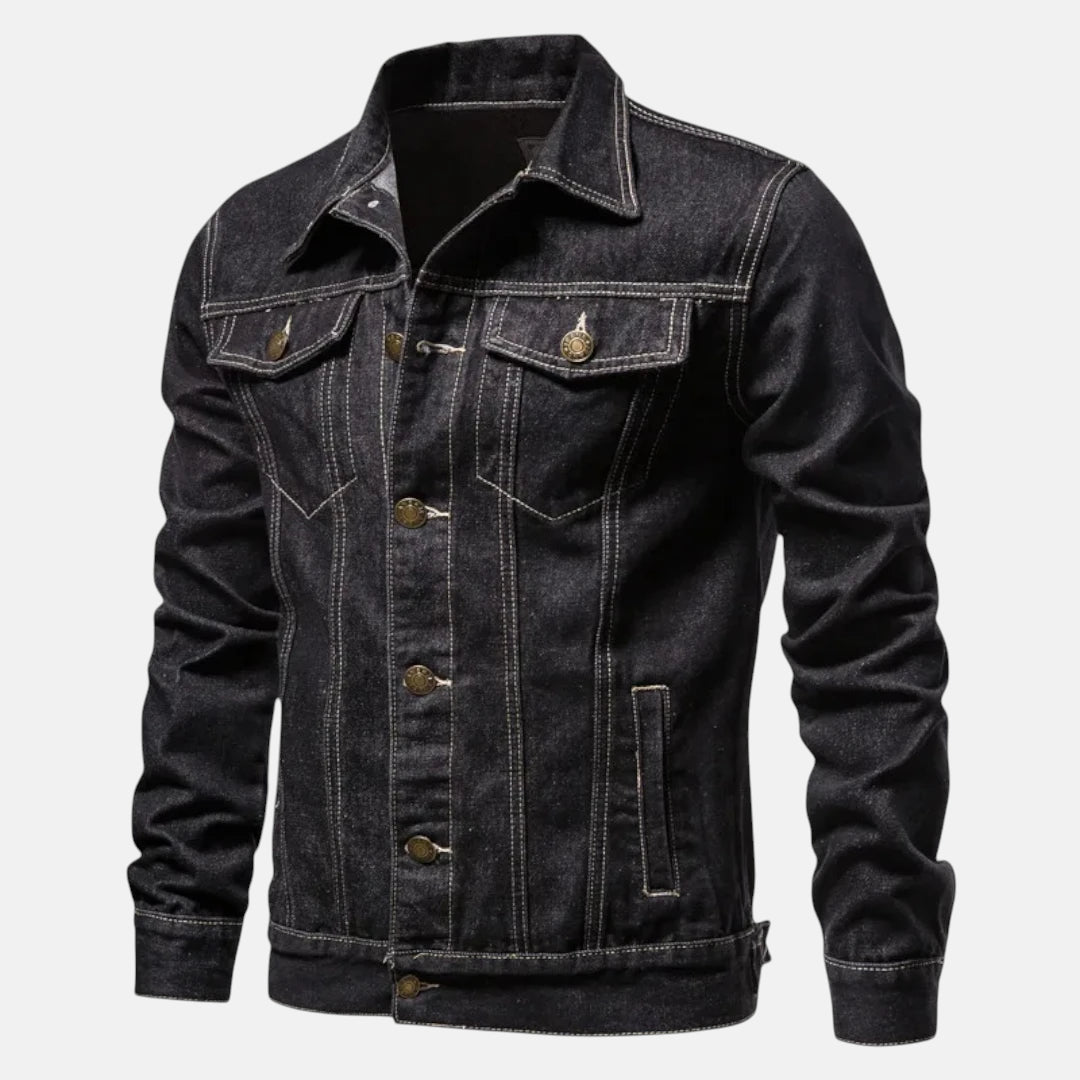 Veste denim noir homme