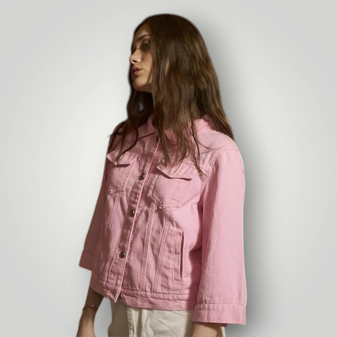 Veste denim rose