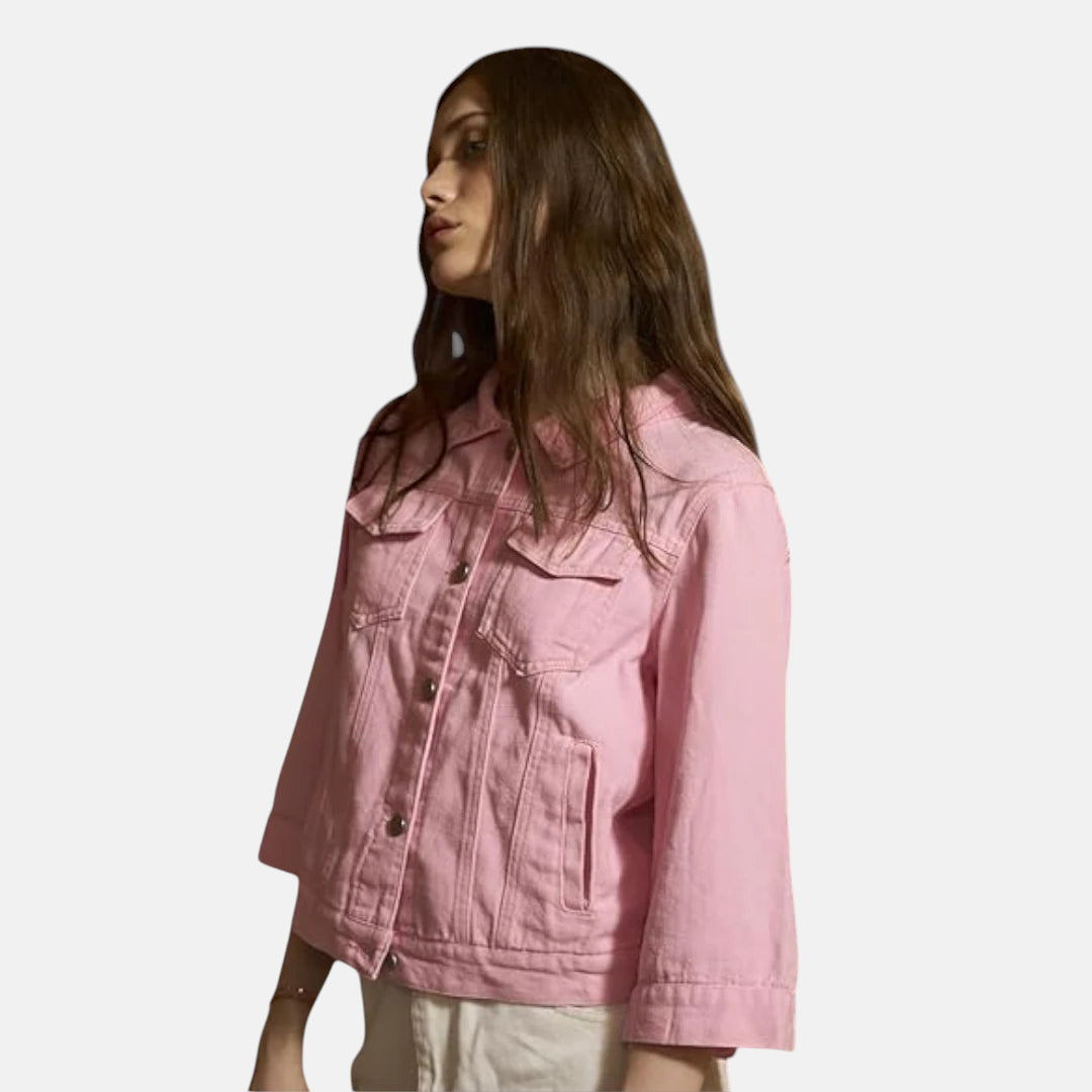 Veste denim rose