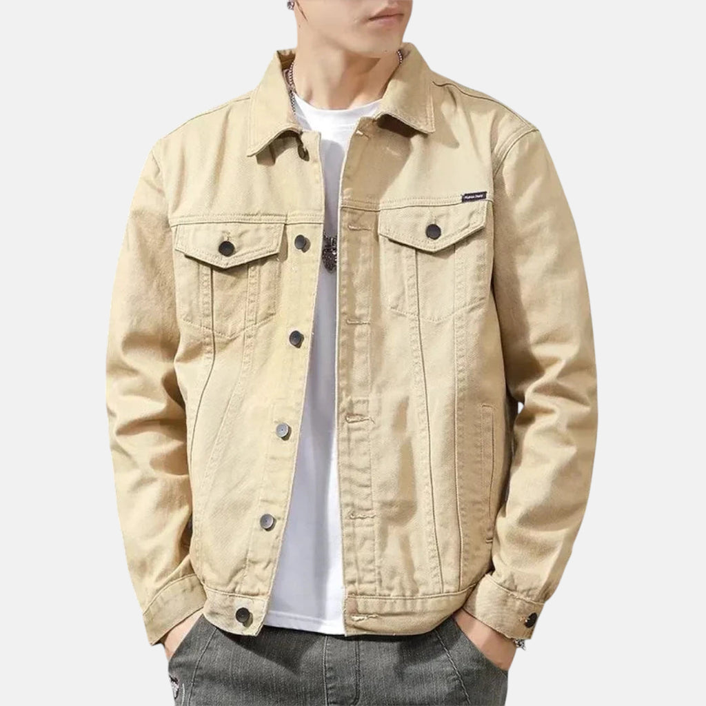 Veste en jean beige homme
