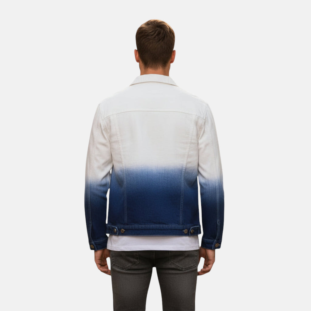 Veste en jean blanche et bleu homme