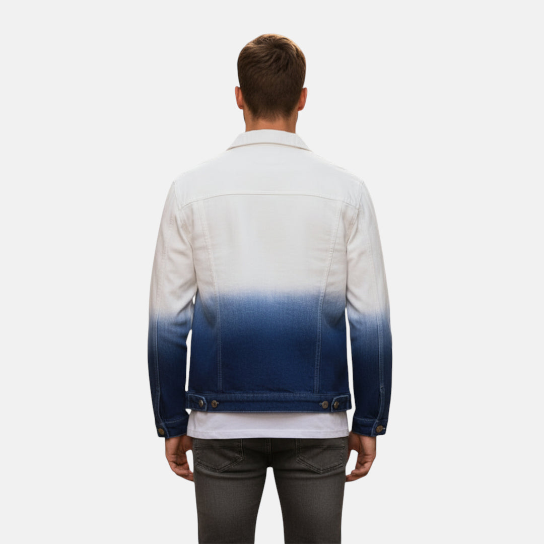 Veste en jean blanche et bleu homme