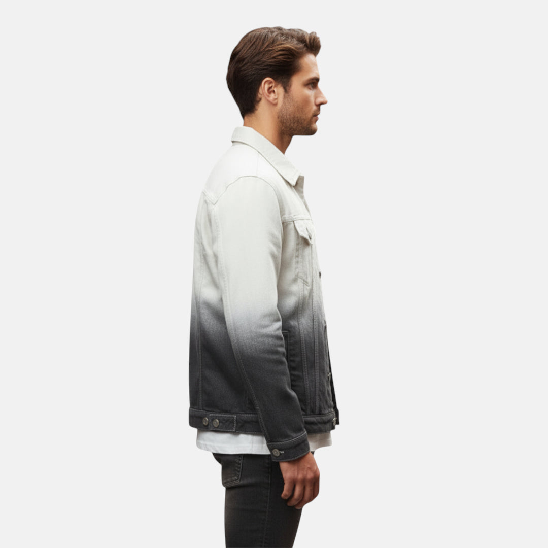 Veste en jean blanche et grise homme