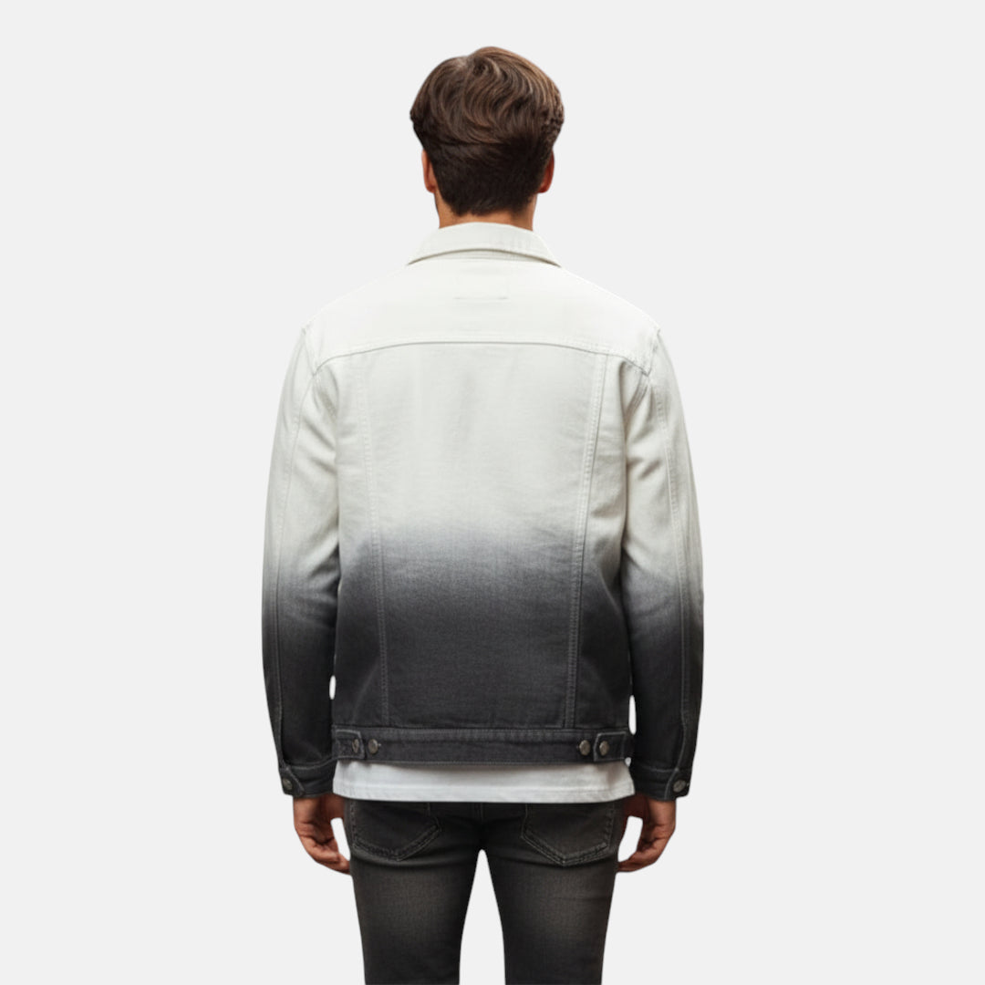 Veste en jean blanche et grise homme