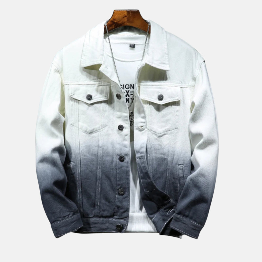 Veste en jean blanche et grise homme