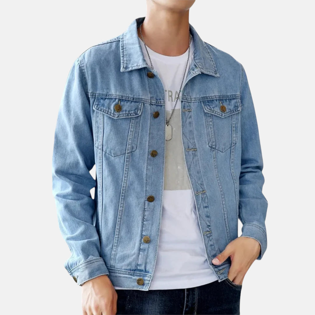 Veste en jean bleu ciel homme