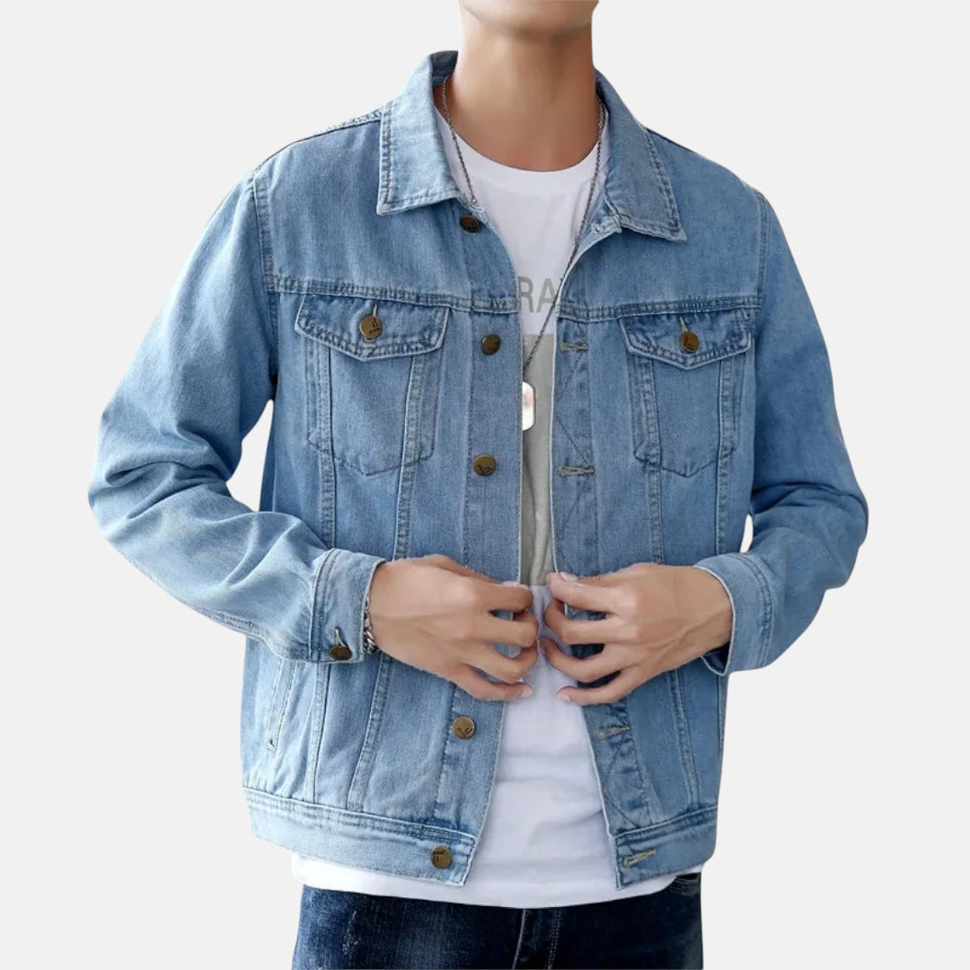 Veste en jean bleu ciel homme