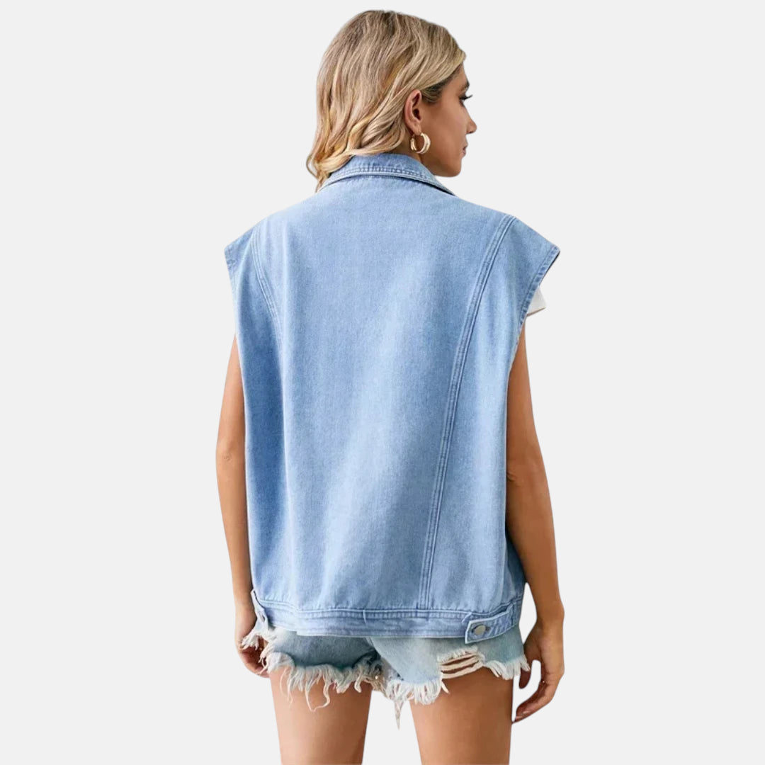 Veste en jean bleu ciel