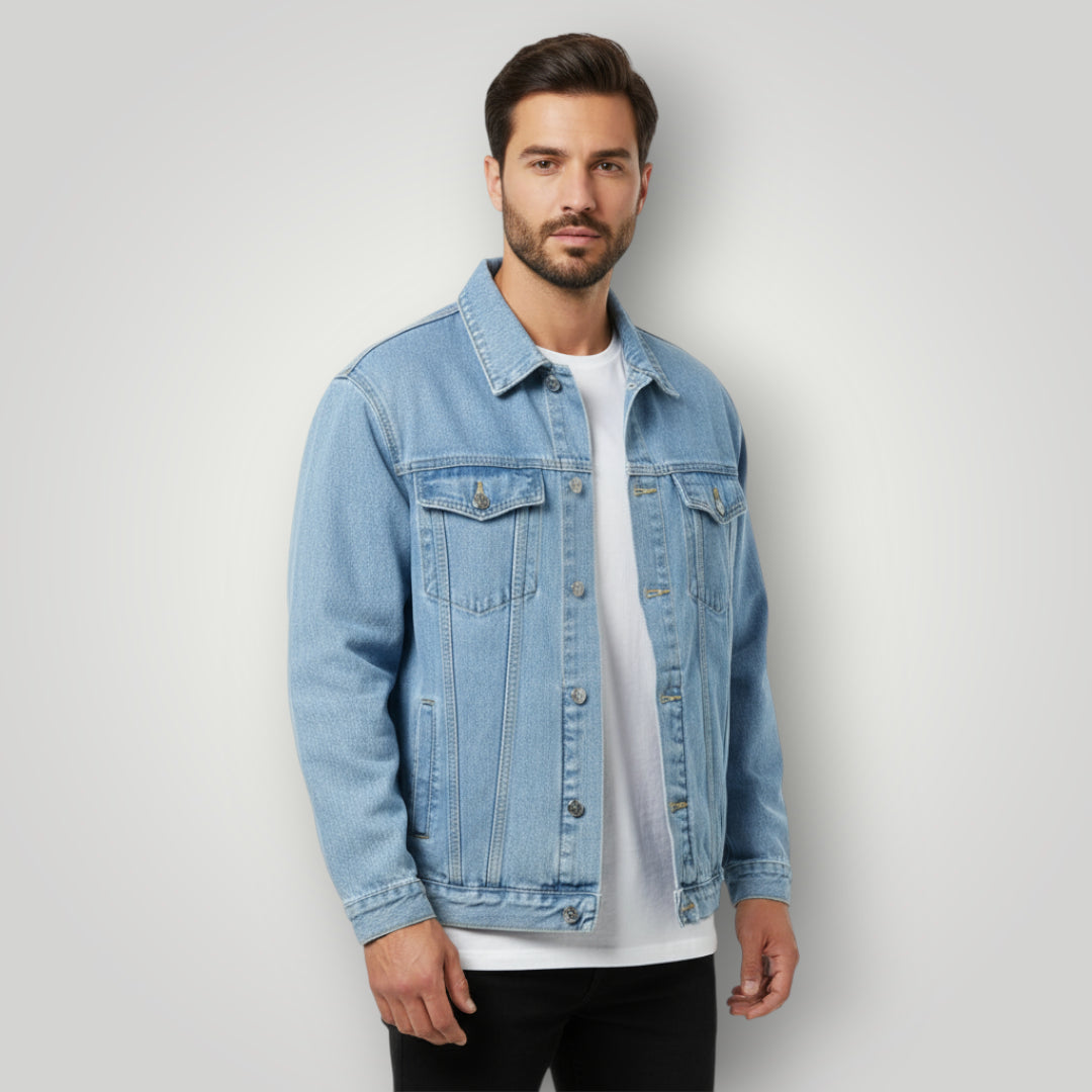 Veste en jean bleu clair homme