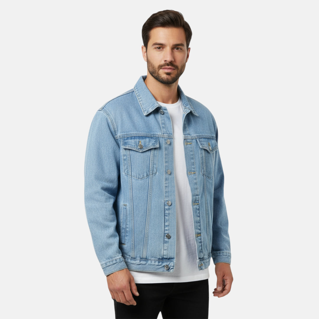Veste en jean bleu clair homme