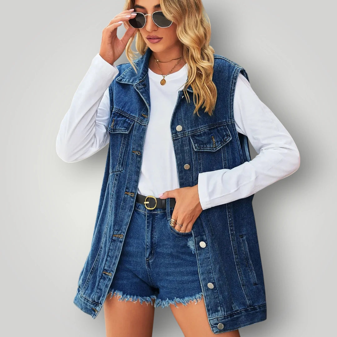 Veste en jean loose femme