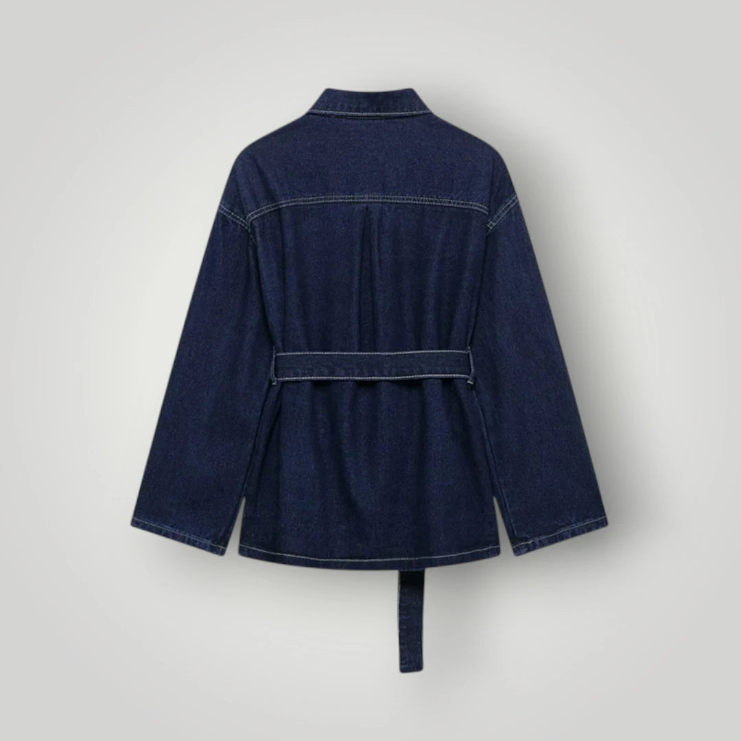 Veste en jean bleu marine femme