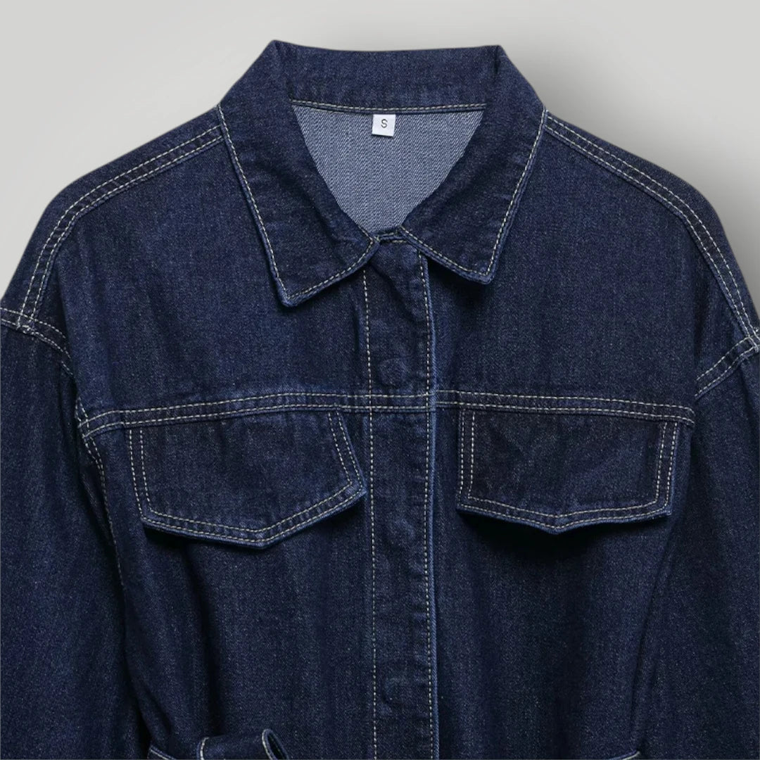 Veste en jean bleu marine femme