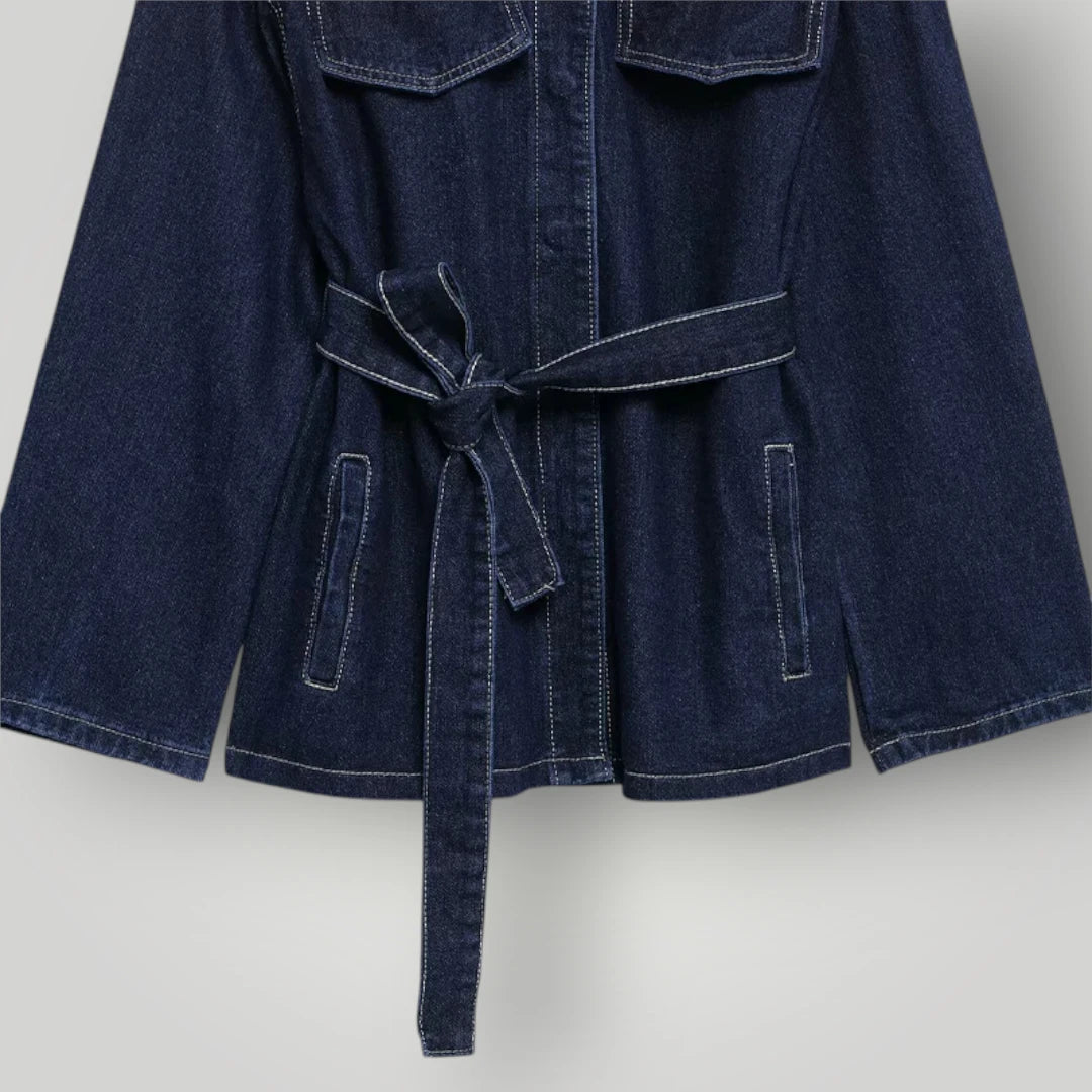 Veste en jean bleu marine femme