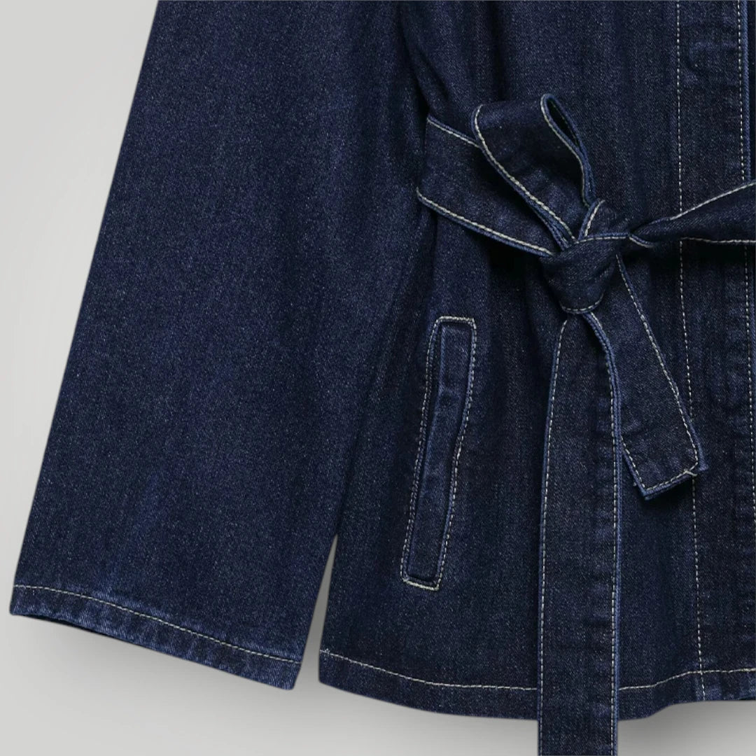 Veste en jean bleu marine femme