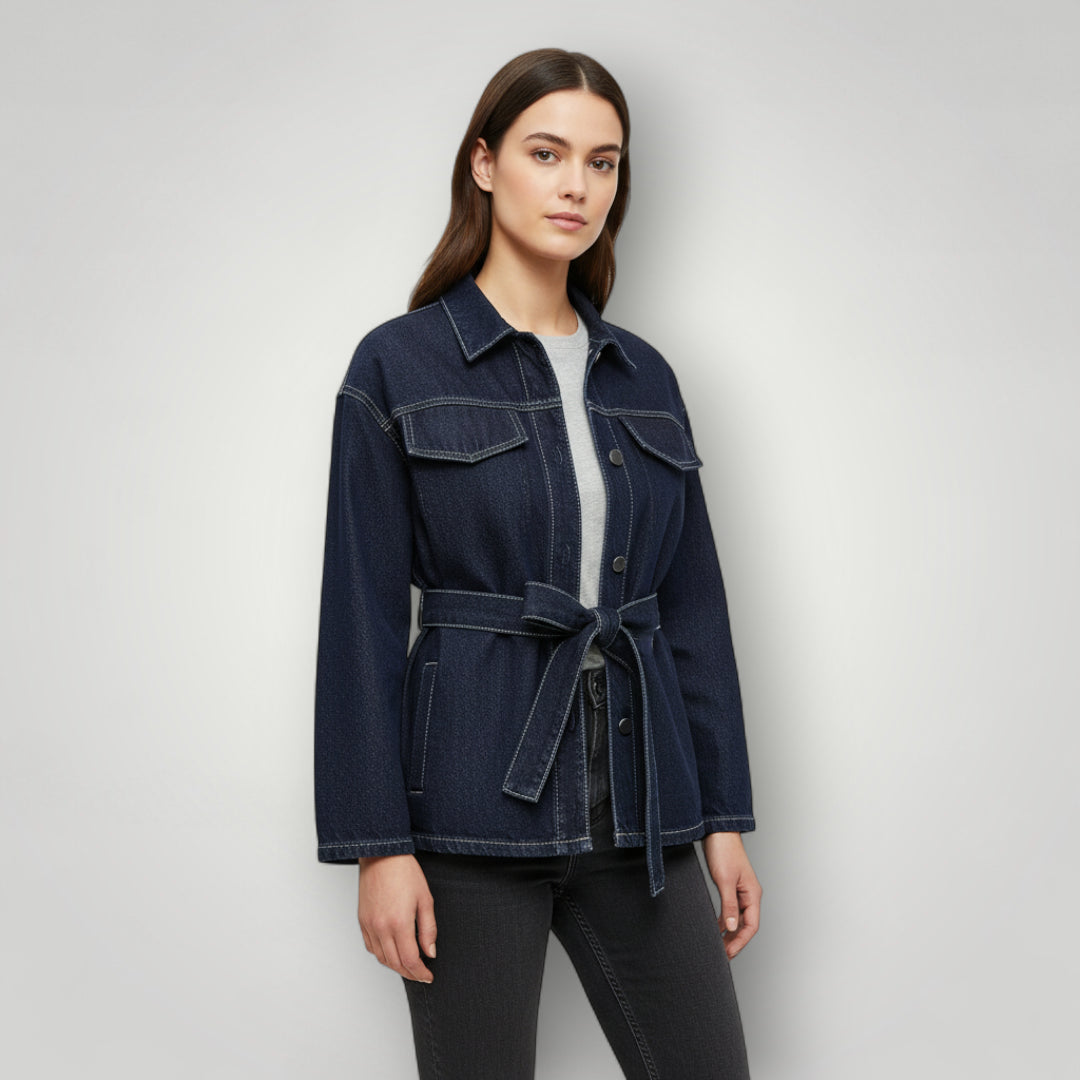 Veste en jean bleu marine femme