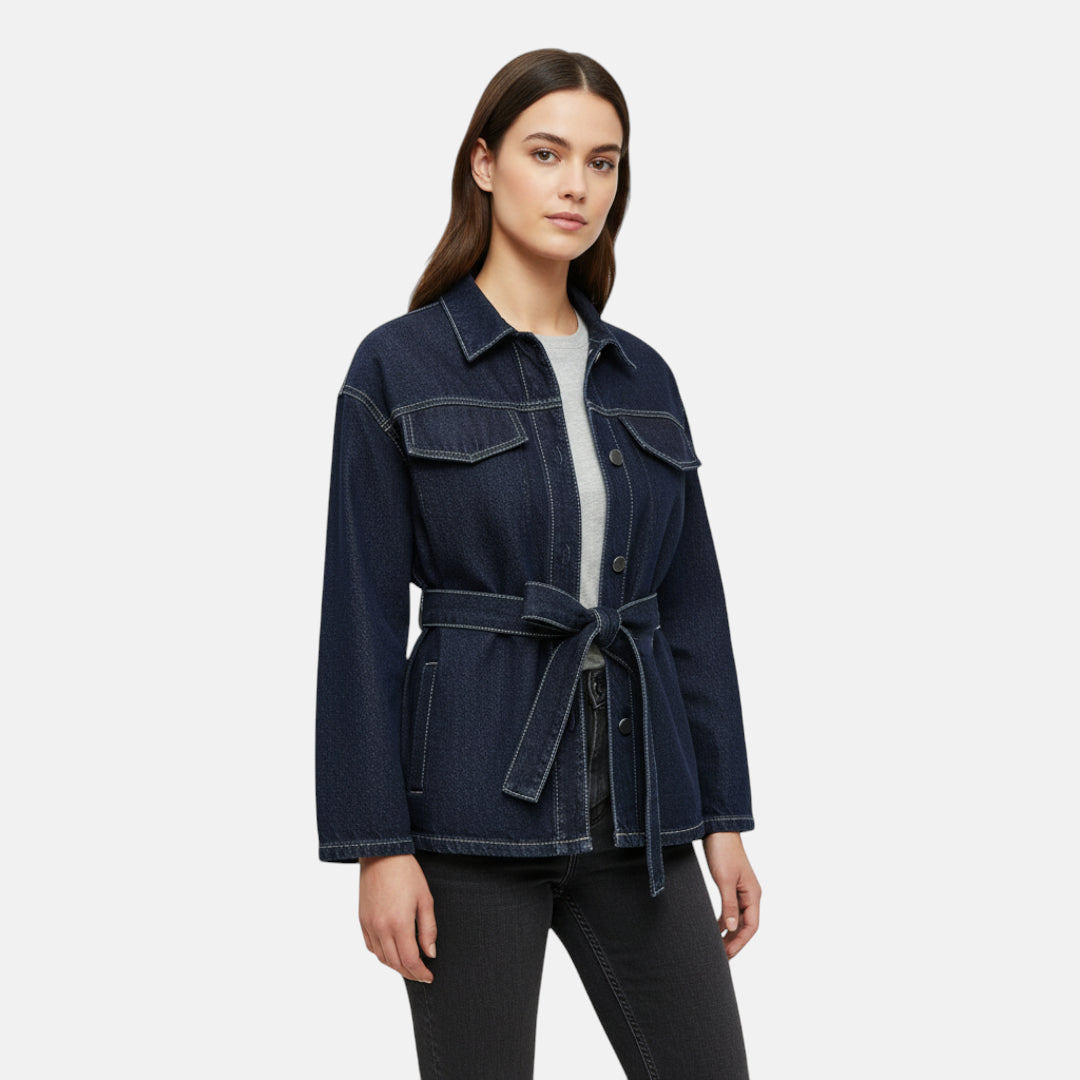 Veste en jean bleu marine femme