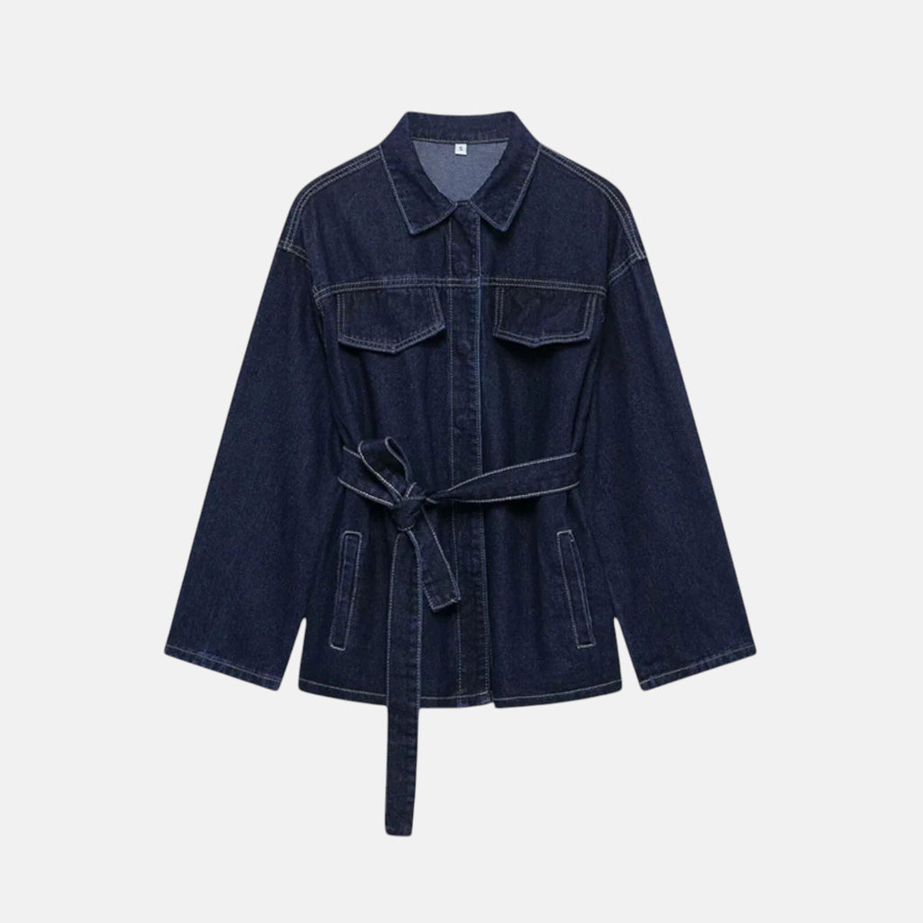 Veste en jean bleu marine femme