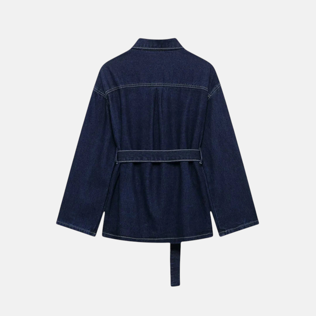 Veste en jean bleu marine femme