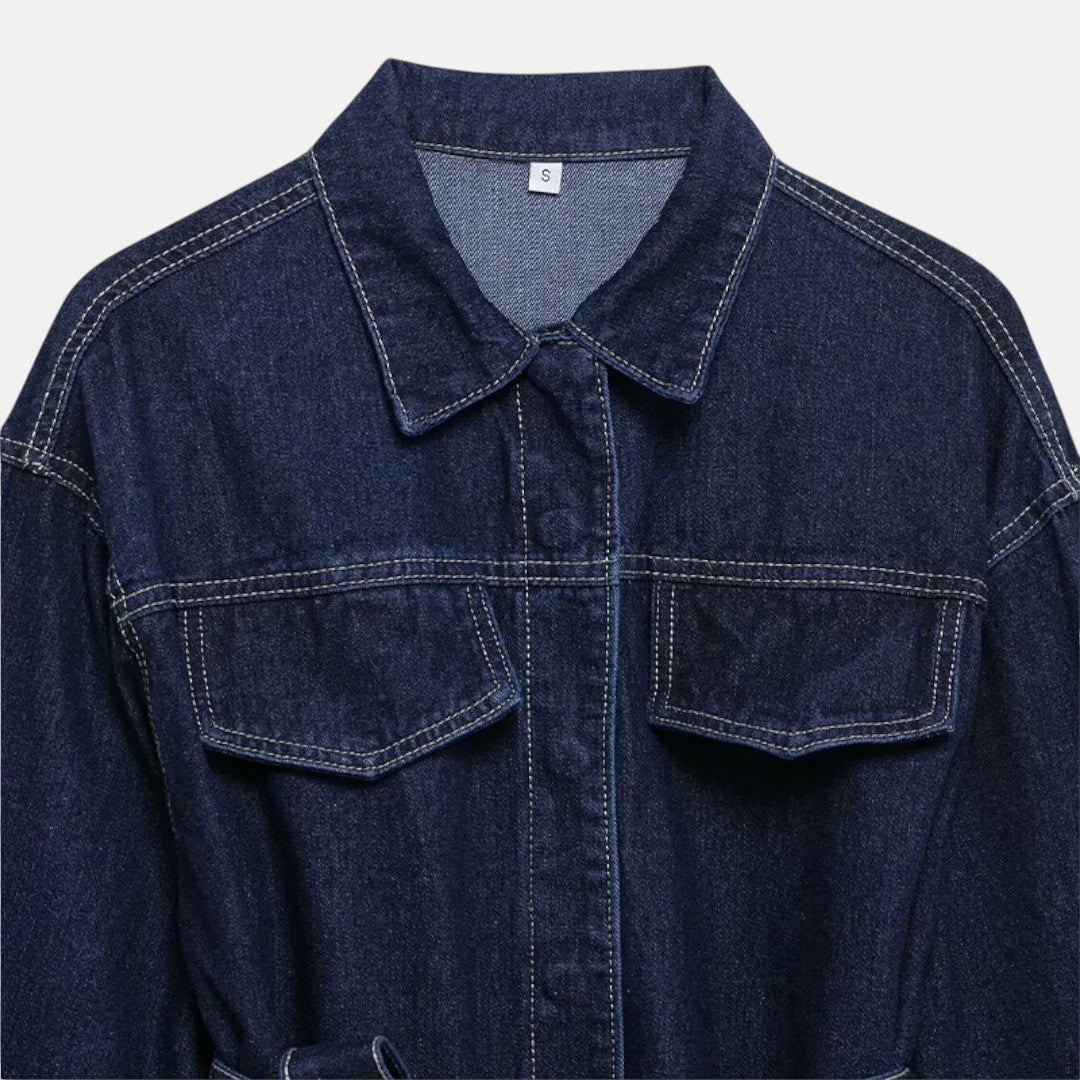 Veste en jean bleu marine femme