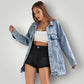Veste en jean bleu oversize femme