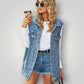 Veste en jean bleu sans manche