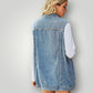 Veste en jean bleu sans manche