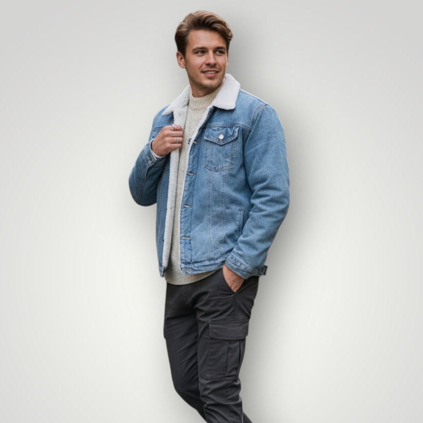 Veste en jean chaude homme
