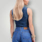 Veste en jean cintrée mi-longue