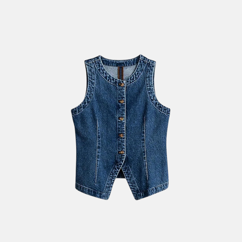 Veste en jean cintrée mi-longue