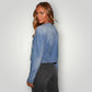 Veste en jean col rond femme