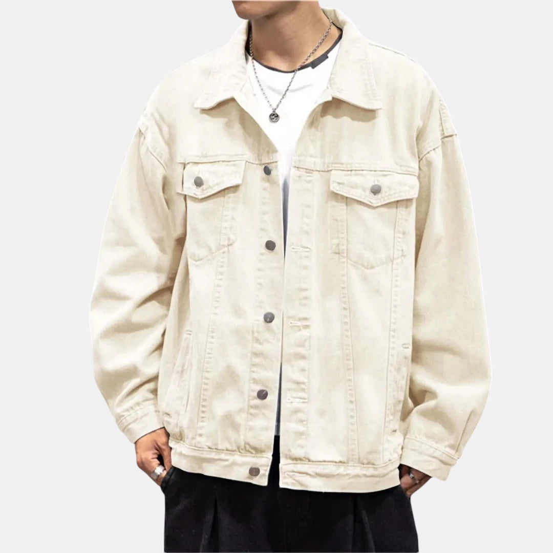 Veste en jean crème homme