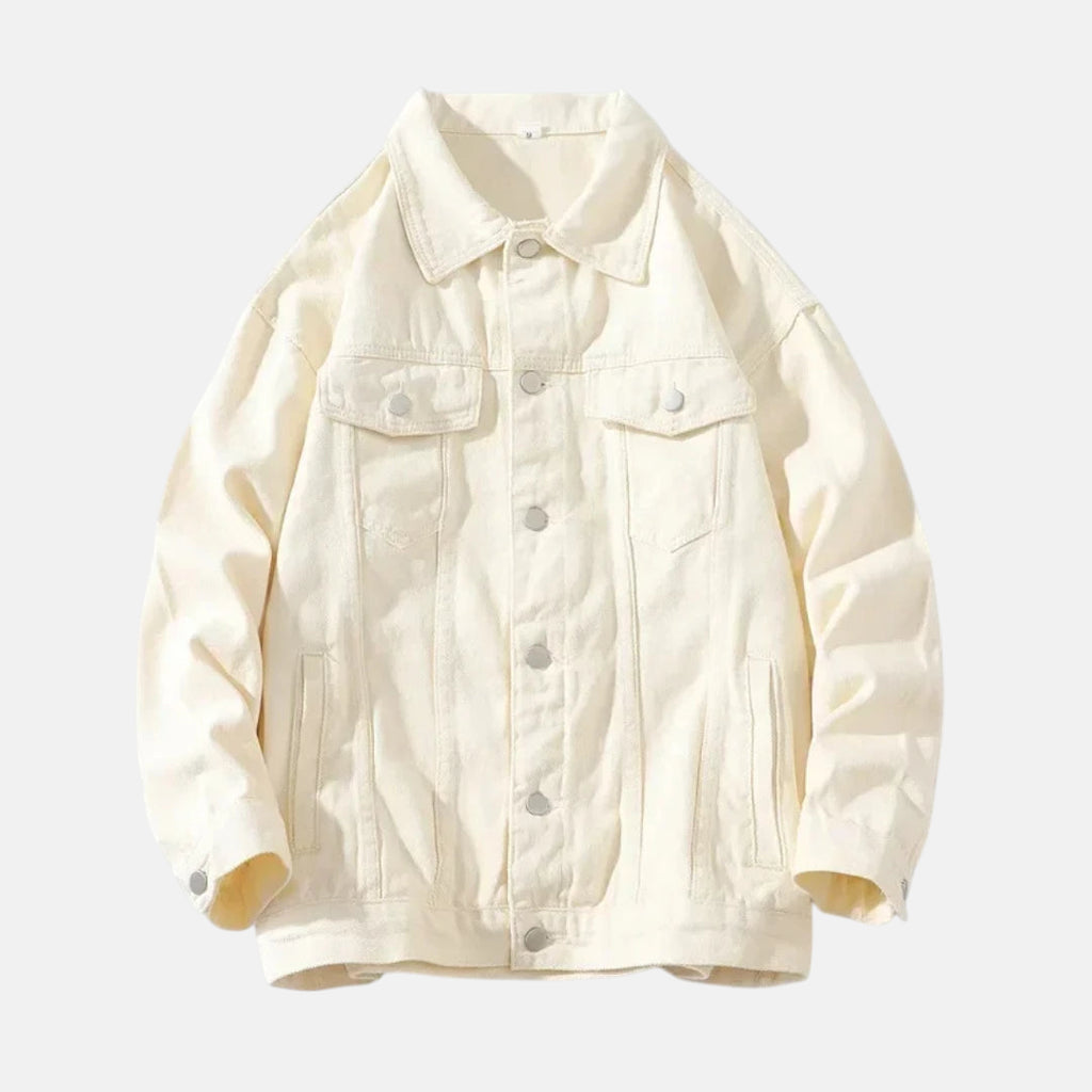 Veste en jean crème homme