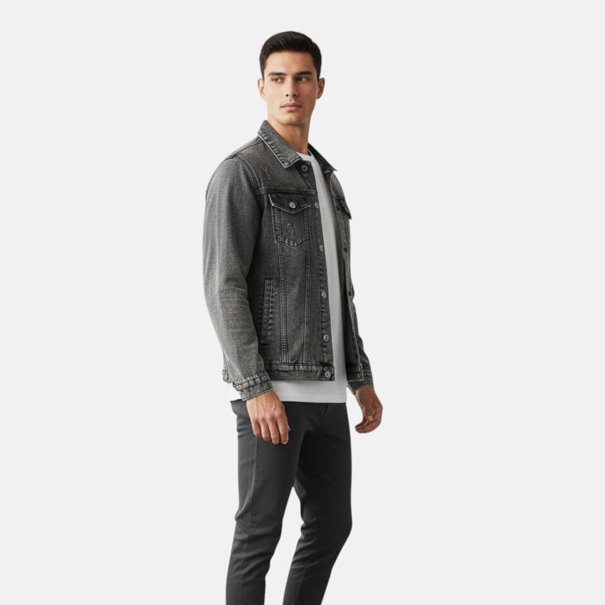 Veste en jean délavé homme