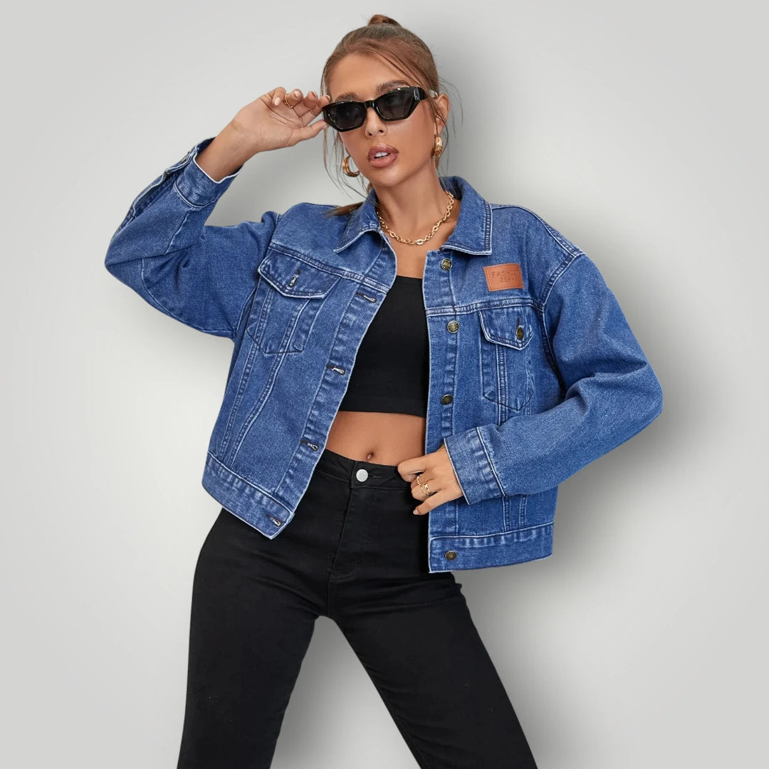 Veste en jean femme bleu brut