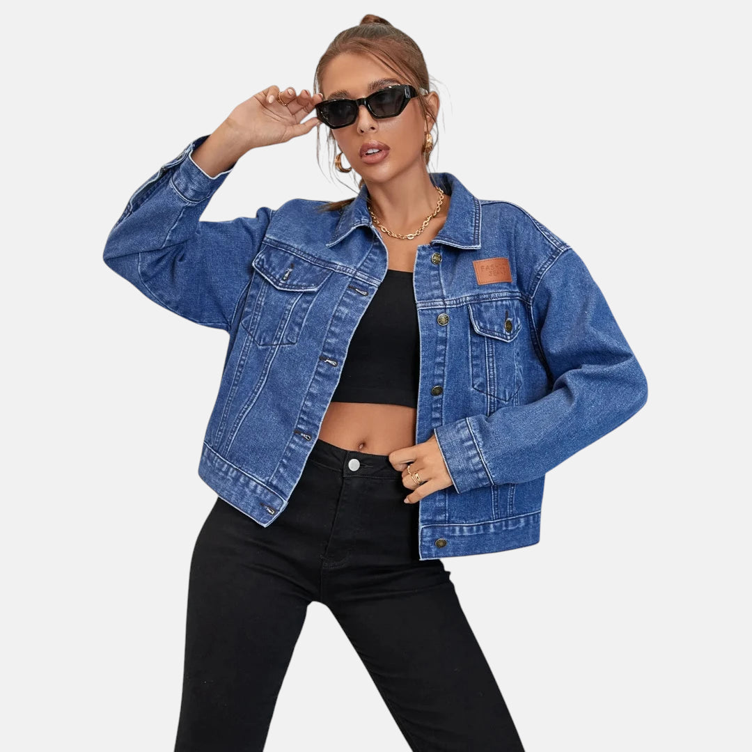 Veste en jean femme bleu brut