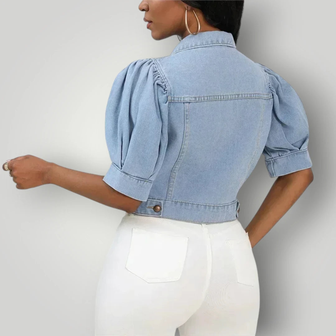 Veste en jean femme manche bouffante