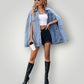 Veste en jean femme mi longue