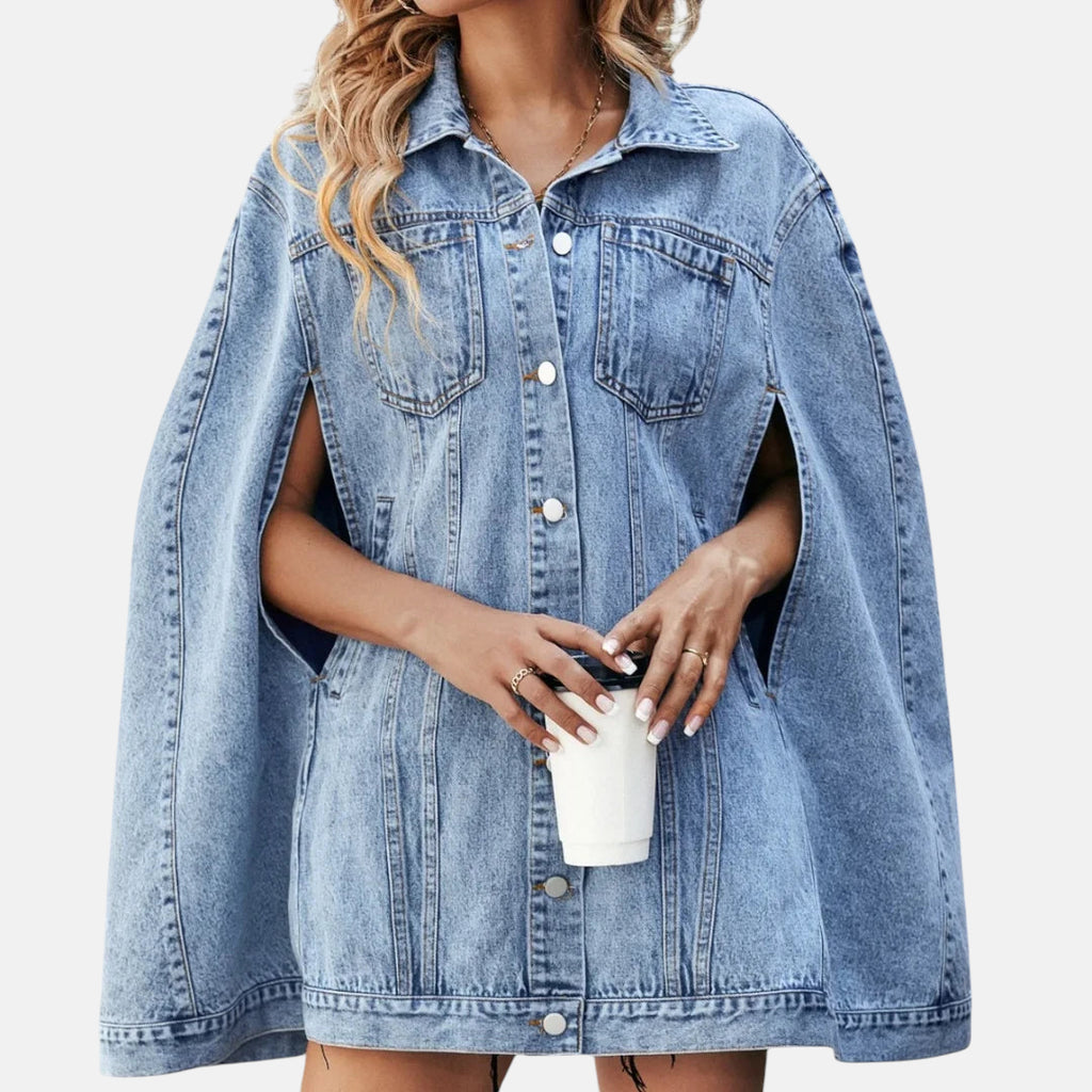 Veste en jean femme mi longue