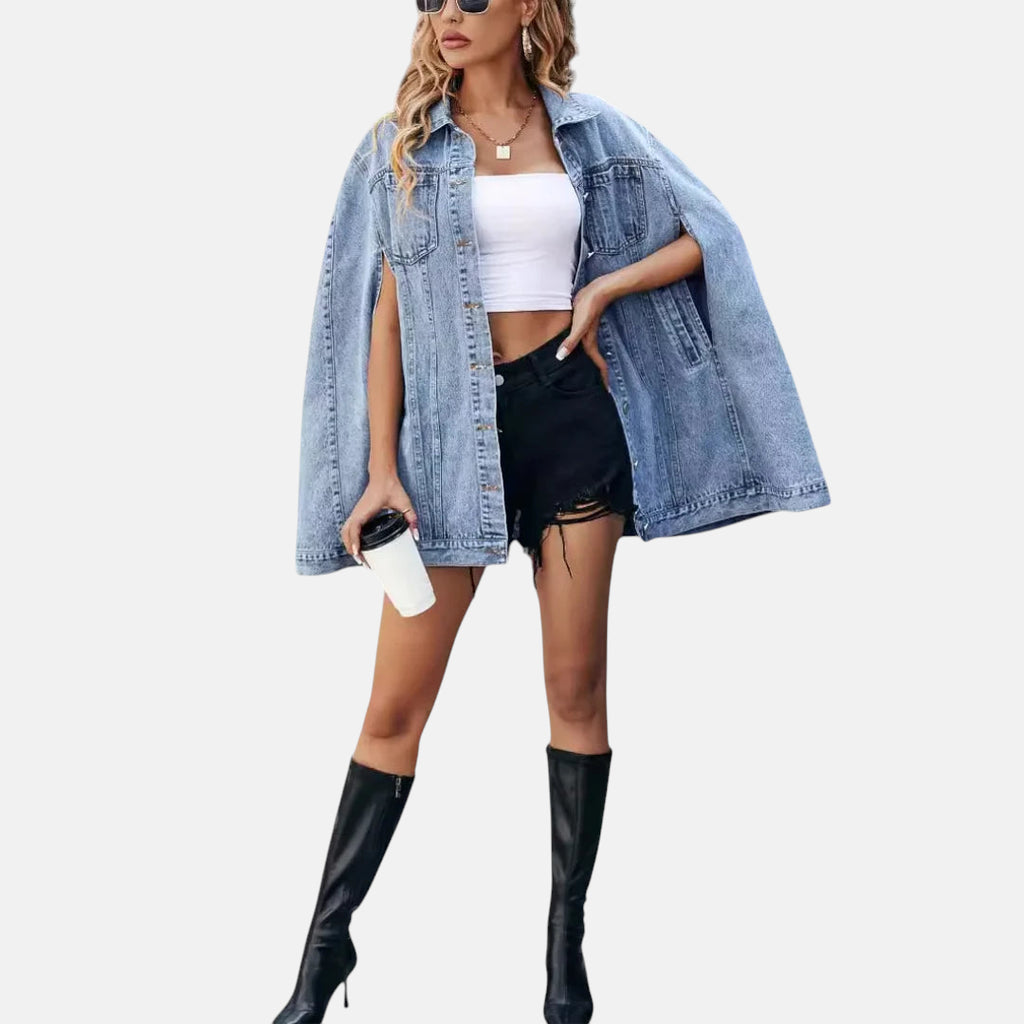 Veste en jean femme mi longue