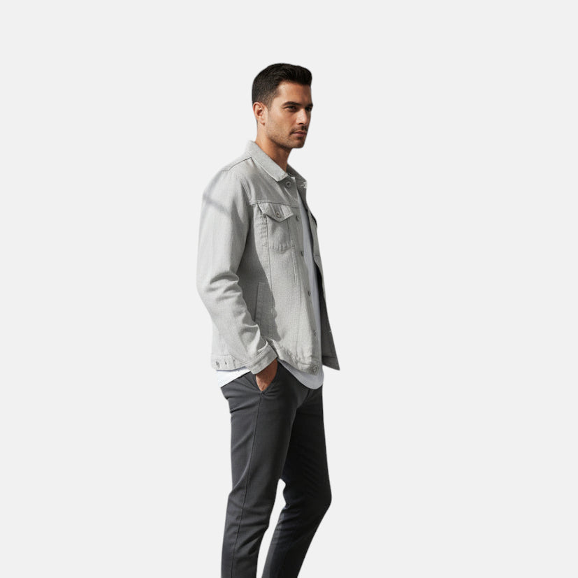 Veste en jean gris clair homme